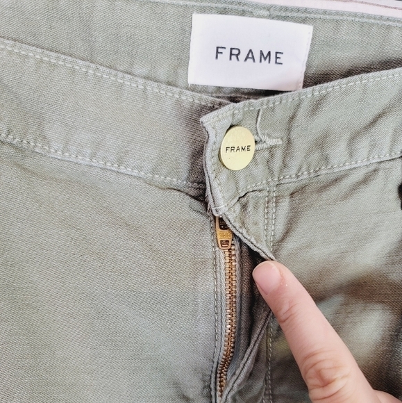 FRAME Le Garcon Slim Boyfriend Jeans in Washed Military, SZ 30 - Picture 4 of 14